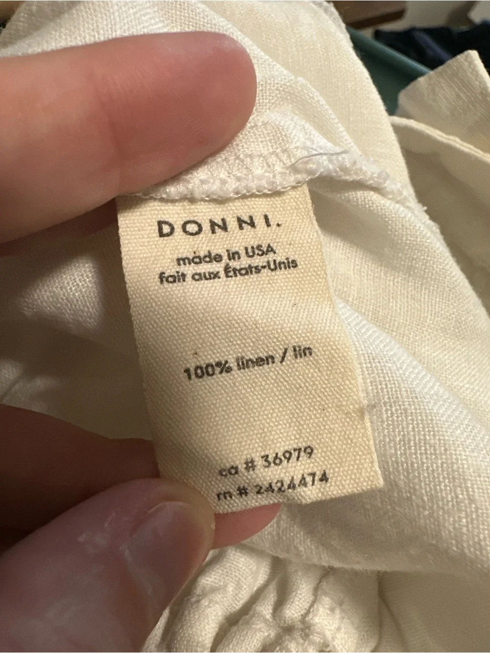 DONNI. The Linen Pleated Trouser powder white 100% size small summer beach - Picture 3 of 11